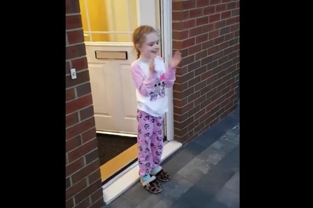 Helen Broomfield sent in a video of her daughter Freya clapping and cheering for the NHS, front line and key workers.