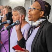 Darnall Community Gospel choir at the opening ceremony of Sheffield's first African Caribbean market, organised by ADIRA - October 25.