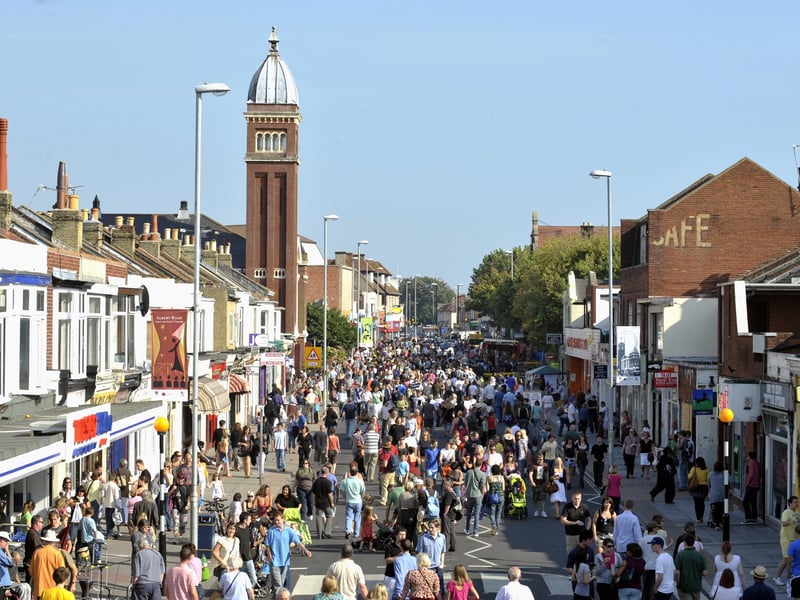 Crowds stretched along Albert Road as far as The Festing pub in Festing Road for Love Albert Road Day in 2008. PICTURE: ALLAN HUTCHINGS (083941-811)