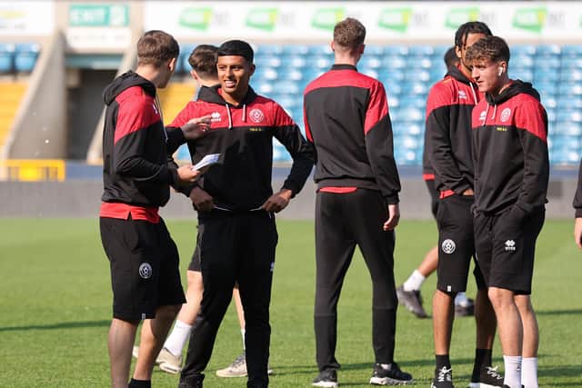 Sai Sachdev with other members of Sheffield United's development programme: David Klein / Sportimage