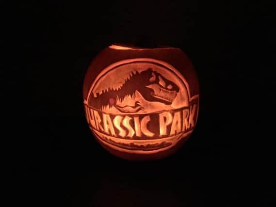Lynne Smallwood sent in this fantastic Jurassic Park carving.