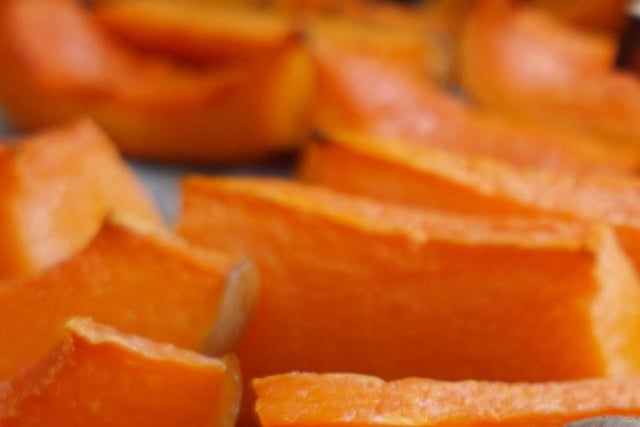 Celebrate the season with some roasted pumpkin - just a drizzle of olive oil, some seasoning and you're away!