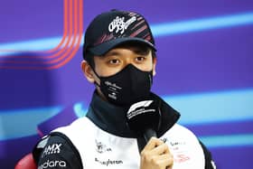 Guanyu Zhou of China and Alfa Romeo F1 talks in the Drivers Press Conference before practice ahead of the F1 Grand Prix of Bahrain at Bahrain International Circuit on March 18, 2022 in Bahrain, Bahrain. (Photo by Clive Rose/Getty Images)