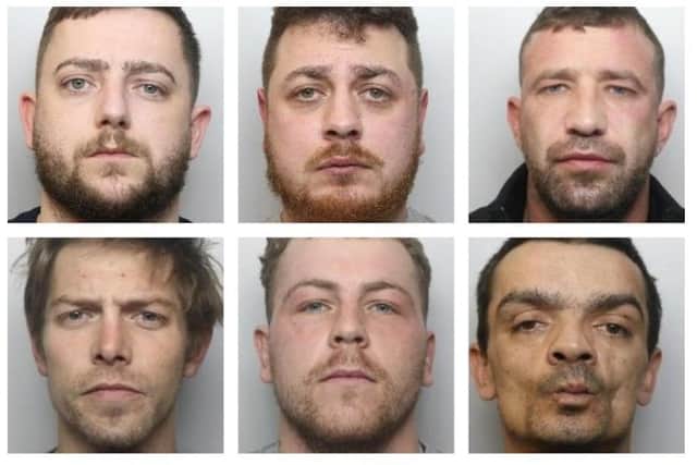 Pictured are some jailed offenders who received damning comments from judges at Sheffield Crown Court.