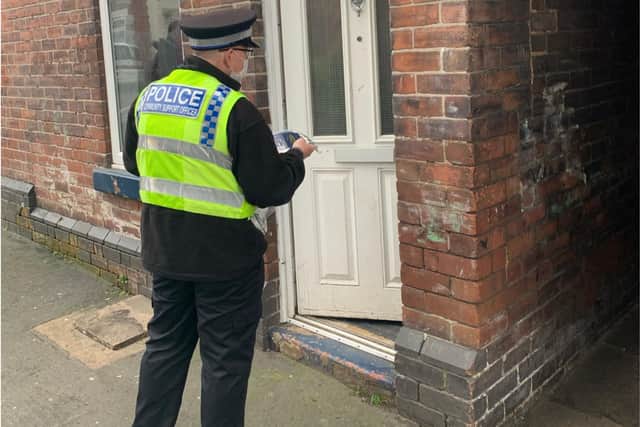 Police officers, PCSOs, street wardens and housing officers have been calling at homes in Page Hall, Sheffield, to discuss issues in the community