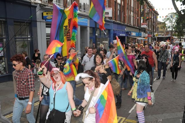 The parade at the 2011 gay pride event.