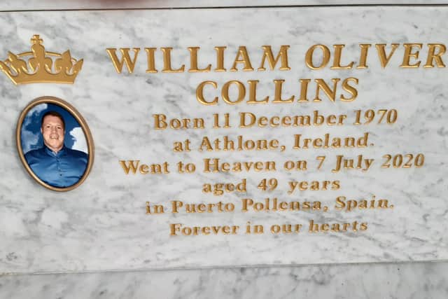 The Willy Collins memorial at Shiregreen Cemetery, Sheffield
