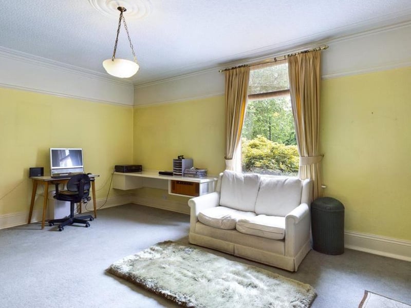 Lounge - Timber framed single glazed bay window to the front elevation, ceiling coving, wall light points, period fire surround with tiled inset and outset gas fire; power points.