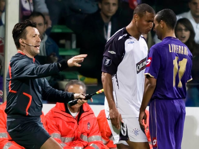An eventful match for the sub. Went close to scoring before being red carded in extra-time for a headbutt on Fabio Liverani. Went on to play in England before becoming a manager, taking over as Gabon boss. Was last in charge of sixth-tier French side ES Fos-sur-Mer