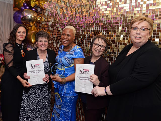 Paulina Francis, winner of the Kathleen Roberts Award for Grit, pictured with Kay Woodburn, of Gritty People, Jill Thomas, of Future Life Wealth Management and finalists Betty Andrews and Sue Curr