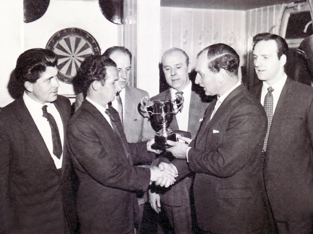 Melvin Hanlon, a 25-year-old B & C milk roundsman, fought back brilliantly to beat "Ruggs" Fowler 3-2 at the Traveller's Rest, City Road, and win the Sheffield Business Houses Snooker League's Individual Handicap Tournament, on April 22, 1953