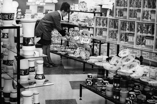 Back to November 1968 for a look at the Binns china department.