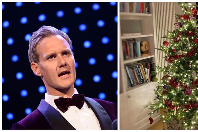 Dan Walker and his family put up their Christmas decorations on the first weekend of December (pic: Jeff Spicer/Getty Images and Dan Walker/Twitter)