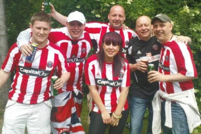 Mick Czerwinski posted this photo on Facebook. It was taken before the 2009 Championship play-off final against Burnley at Wembley. "Happy times before kick-off at the Green Man in the massive beer garden," he writes.