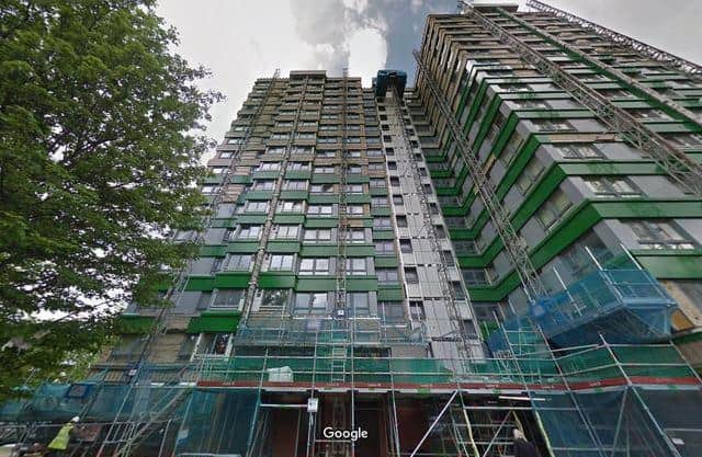Dangerous cladding was found on Hanover Tower in Sheffield.