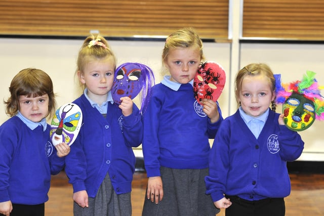 Pupils at the Links First School in Amble decorated masks after a donation from Wilkinson's in Alnwick in 2011.