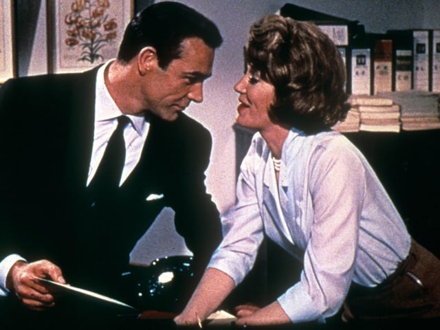 Sean Connery as James Bond with Miss Moneypenny, Lois Maxwell From Russia With Love in 1963