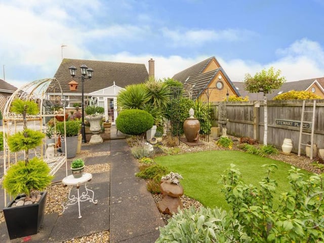 Moving outside now, and the first of several shots of the amazing, landscaped garden. This is at the back of the bungalow.