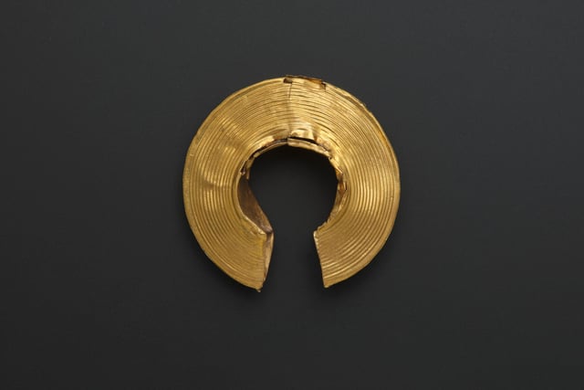 Hair rings likely indicated status and trading activities within Bronze Age communities and often adorned the dead. This piece was found near Boghall, Lanarkshire and dates sometime between  950BC - 750 BC. PIC: NMS.