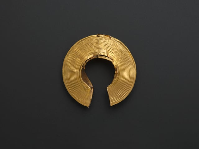 Hair rings likely indicated status and trading activities within Bronze Age communities and often adorned the dead. This piece was found near Boghall, Lanarkshire and dates sometime between 950BC - 750 BC. PIC: NMS.