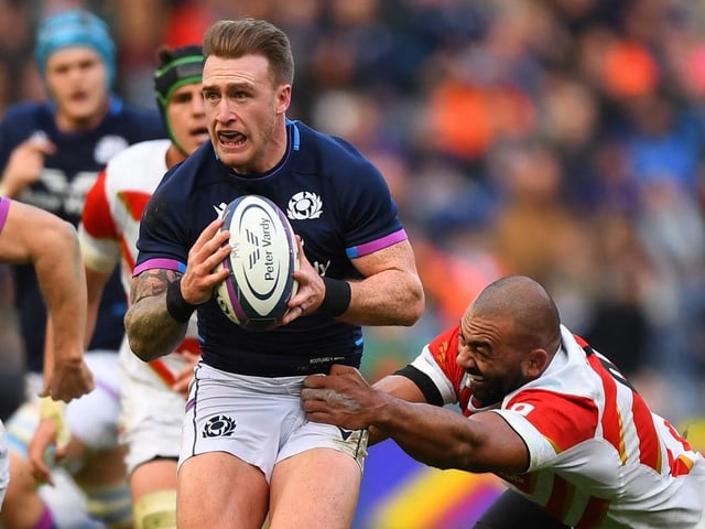 History-maker started like a coiled spring and upon release bounded forward to start and finish the move for his record-setting try. Scotland wouldn't relinquish the lead. 8