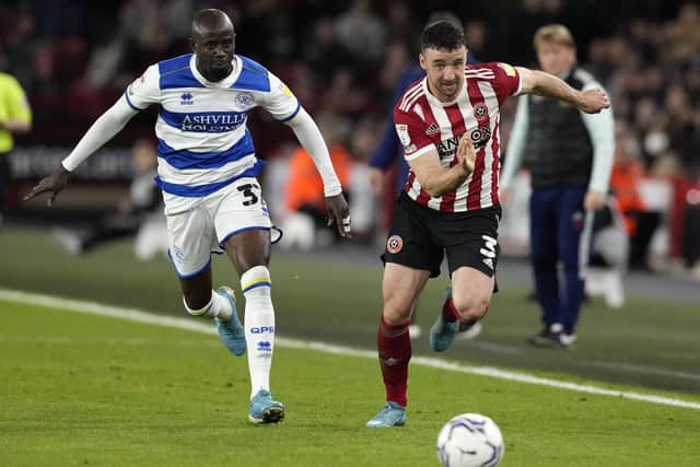 Enda Stevens started his first game for Sheffield United since January on Tuesday night: Andrew Yates / Sportimage