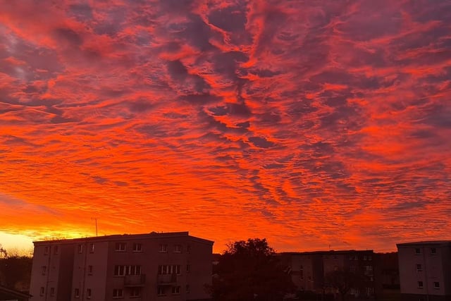 A radiant red skyline over Grangemouth this morning. Stunning.