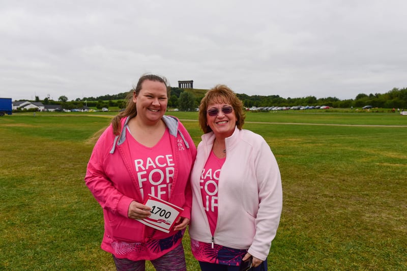 Sam Wright and Ann Graham at The Race for Life at Herrington Country Park, on Sunday.