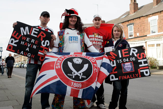 United fans before the game with Yorkshire rivals Leeds United in April 2006.