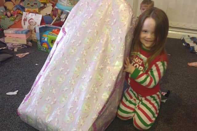 Ivy was presented with the rather large present in her living room on Christmas Day and it was exactly what she asked for.