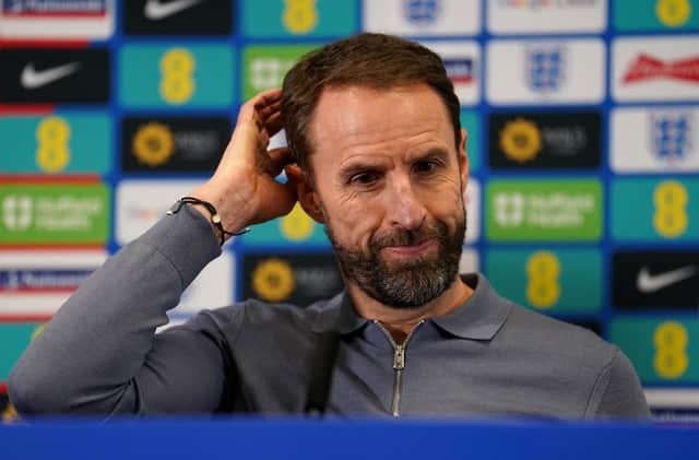 England manager Gareth Southgate during a press conference to announce the squad for the upcoming UEFA EURO 2024 qualifying matches against Italy and Ukraine