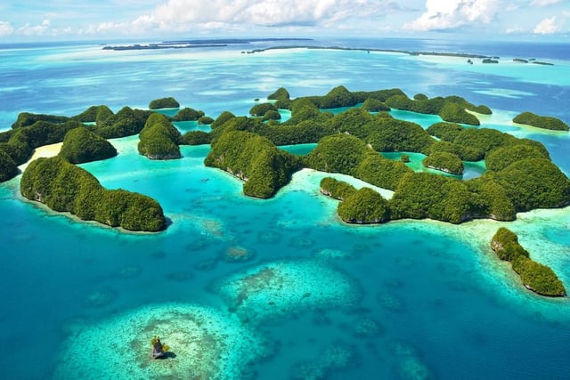 The northern Pacific nation of Palau is made up of more than 200 volcanic and coral islands, many of them surrounded by a single barrier reef. Palau has no recorded Covid-19 cases (Photo: Shutterstock)