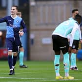 Anis Mehmeti of Wycombe Wanderers celebrates after scoring their sides first goal during the Sky Bet League One between Wycombe Wanderers and Portsmouth at Adams Park on December 04, 2022 in High Wycombe, England. (Photo by Alex Morton/Getty Images)