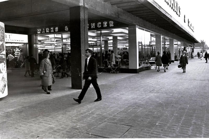 A 1971 view of Marks and Spencers and the shopping centre. Does this bring back memories?