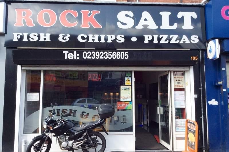 Rock Salt, a fish and chip shop, in Quartremaine Road, Portsmouth. It is on sale for £139,950. The business has a strong reputation on Tripadvisor with 740 reviews.