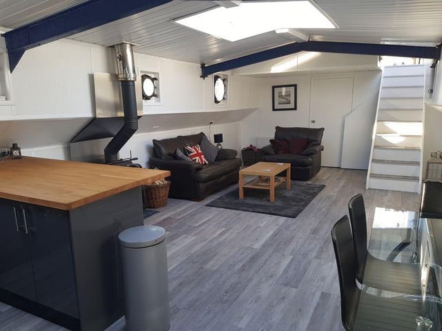 This three-bed houseboat in Bursledon is on the market for £169,950.