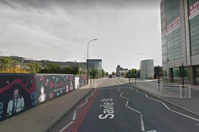 A pedestrian was injured on Savile Street in Sheffield this morning