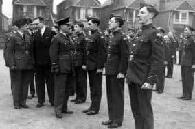 Air Marshal AGR Garrod inspects cadets of 26 (Tiffins) Air Training Corps Squadron in March 1941