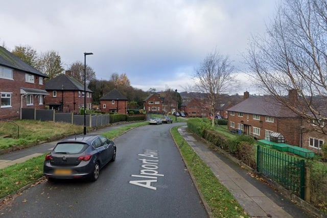 The joint-highest number of reports of antisocial behaviour in Sheffield in March 2023 were made in connection with incidents that took place on or near Alport Avenue, Frecheville, with 6