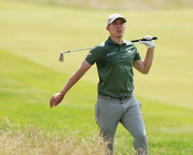 Matt Fitzpatrick of Sheffield watches his second shot on the third hole during the second round of the 122nd U.S. Open Championship at The Country Club on June 17, 2022 in Brookline, Massachusetts. (Photo by Patrick Smith/Getty Images)