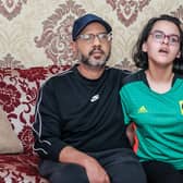 Dad and daughter Haroon Rachid and Aroob. Haroon is asking for his daughter's care to be transferred from Sheffield Children's Hospital to another city, because he has lost faith in them. His son died after what he saw as failings in the care he was given