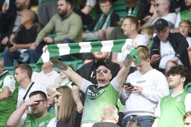 Hibs fans arrive for the first game with an unrestricted crowd since the pandemic