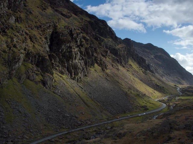 The Llanberis Pass is just five miles long but packs a lot into that distance. Whether you’re there for the scenery, the twisting route among rugged hillsides or both, you’ll understand why it’s a popular location for film and TV