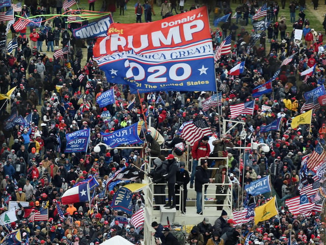 Rioters took over stands set up for the presidential inauguration