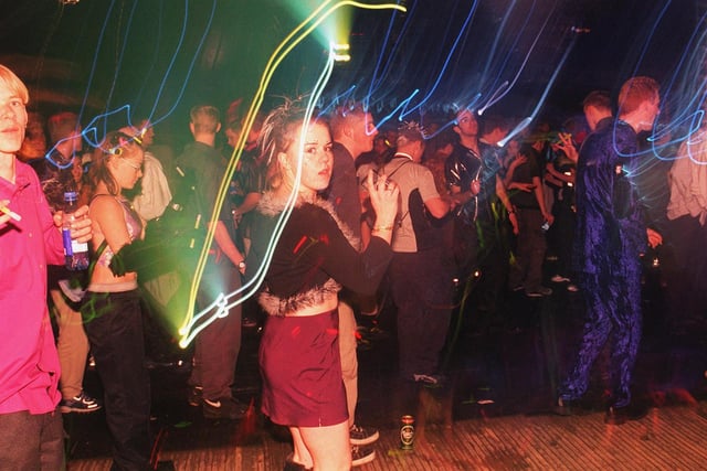 Millennium revellers at Sheffield's Don Valley stadium for the 1999 New Year's Eve Gatecrasher event