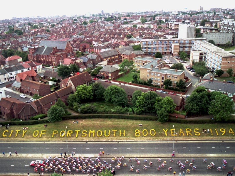 Riders leave Portsmouth on Stage 5 of the Tour de France in 1994. Pascal Rondeau/ALLSPORT/ Getty Images