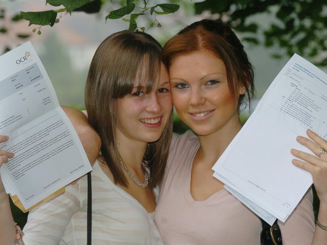 Silverdale A level results day. Rachel Carr and Frances Naylor are all smiles after achieving four As