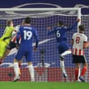 Thiago Silva of Chelsea (2R) scores his team's third goal against Sheffield United: David Klein/Sportimage