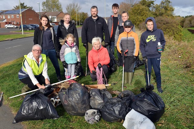 Tyne Rivers Trust volunteers with debris pulled out of Monkton Burn. Are you pictured?