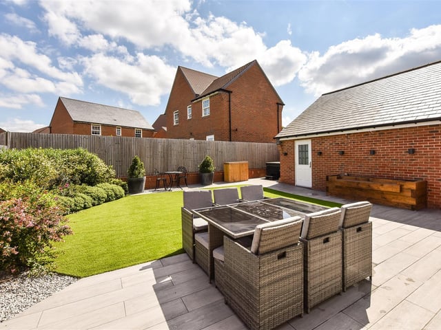 This 'exceptional' four bedroom house has gone on sale in Pakenham Road, Waterlooville for offers in excess of £550,000. It is listed by Castles.